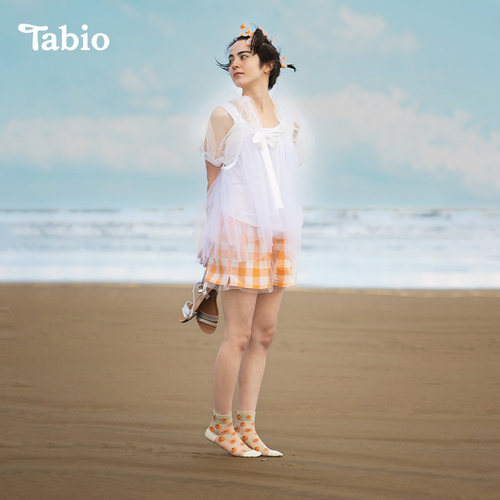 Tabio橙子玻璃丝袜女薄款舒适透气水晶袜中筒袜子女时尚设计感