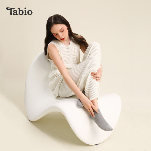 tabio糖果色弹性细罗纹日常袜子