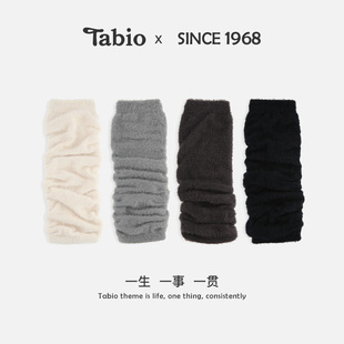 Tabio绒绒袜套保暖y2k辣妹小腿袜雪地靴腿套白色袜子女堆堆袜日制
