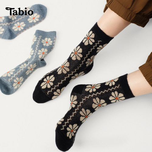 Tabio雏菊袜子女百搭透气高弹