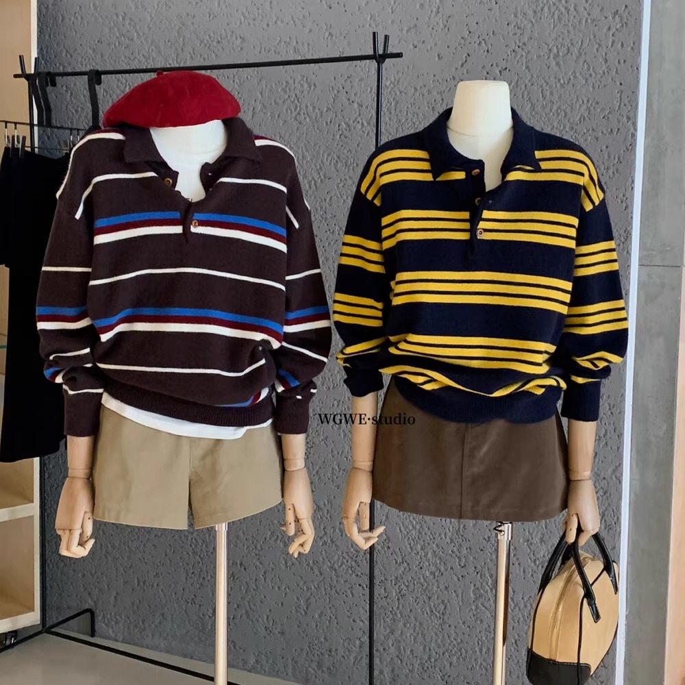 polo领秋冬加厚外穿软糯保暖毛衣