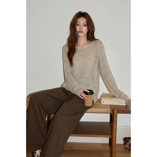 慵懒重工镂空提花防晒罩衫春装女款2026年新款宽松长袖针织衫上衣