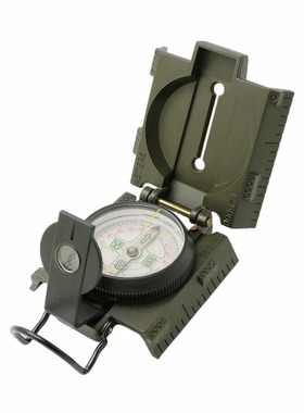 DC45-4B美式户外多功能军绿色指南针指北针 塑料带灯耐用现货