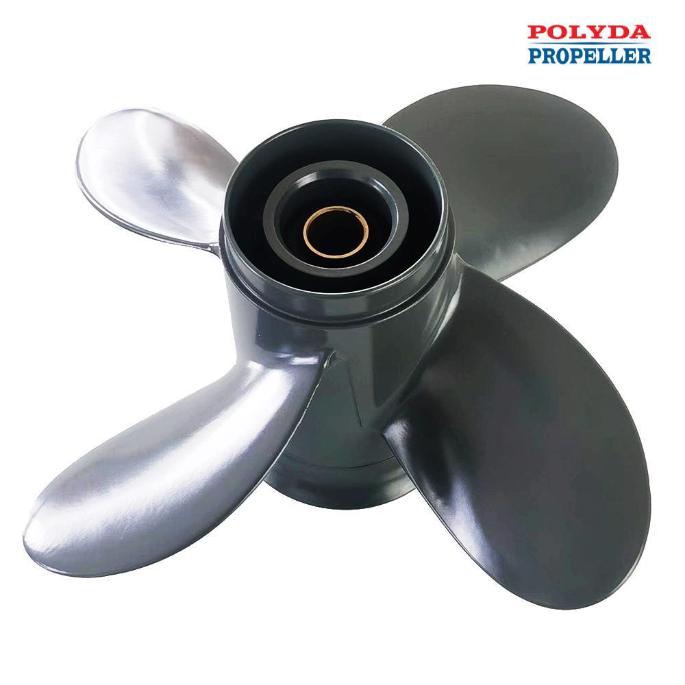 POLYDA铝合金4叶螺旋桨，半固态挤压铸造， 适配8-20HP马力！