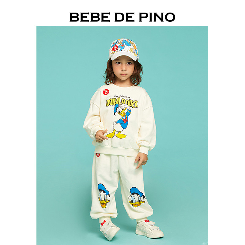 BEBEDEPINO贝贝品诺童装25春秋唐老鸭联名运动裤休闲儿童裤子