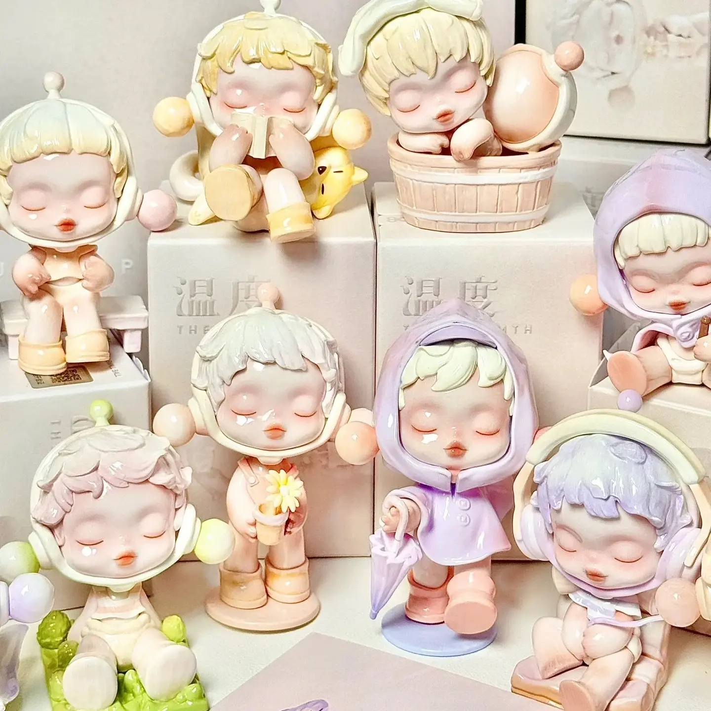 泡泡玛特国产版盲盒温度系列盲盒手办公仔玩具伴手礼车载摆件