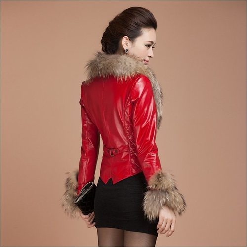 2024海宁真皮绵羊皮皮衣短款女超大狐狸毛领貉子毛奢华真皮冬季服