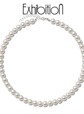 Exhibition/览物馆仿珍珠项链毛衣链复古经典简约choker百搭款女