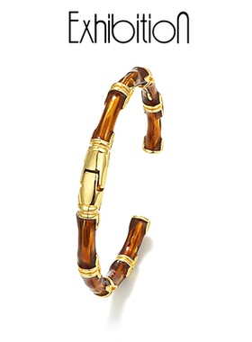 Exhibition/览物馆原创设计竹节手镯手链珐琅高级感开口手环秋冬