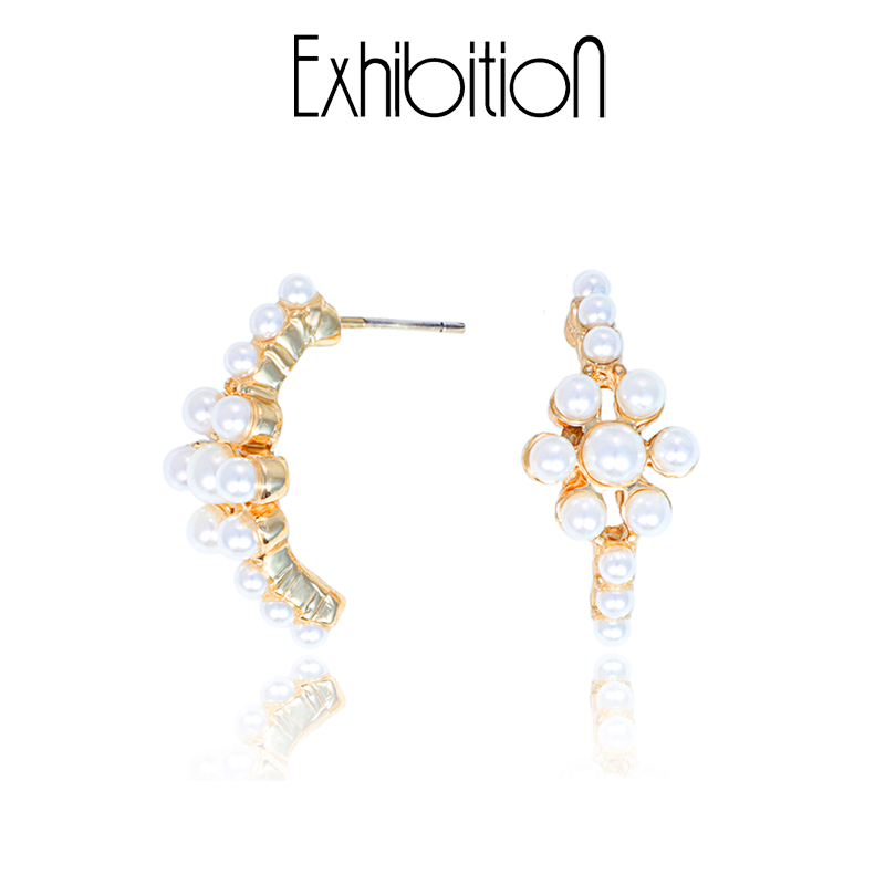 法式复古气质珍珠串珠耳环女百搭