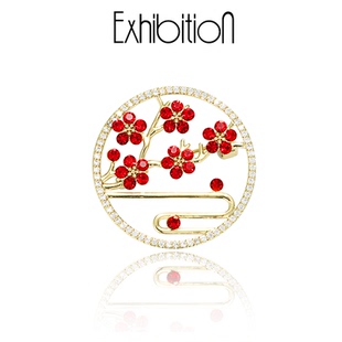 Exhibition/览物馆红梅花胸针胸针女奢华气质西装毛衣高级感花朵