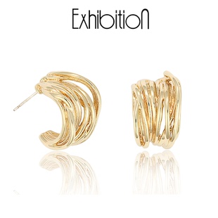 Exhibition/览物馆C形耳环女轻奢气质金属感耳饰欧美个性高级耳钉