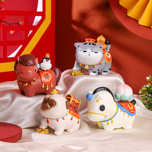 吾皇猫吾福临门马年新款盲盒可爱手办马上有钱卡通摆件潮玩礼物