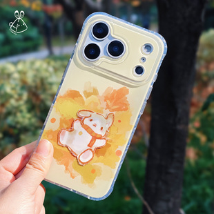 一年生球状叶可爱小兔小熊猫磁吸双层手机壳苹果iPhone17Promax1615华为Mate7060Pro+保护套