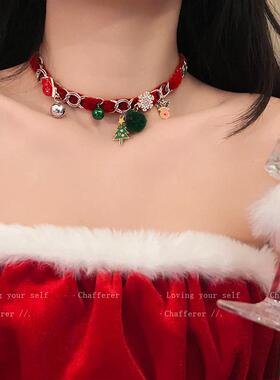 直戳心巴氛围感耶诞树吊坠配饰女秋冬项炼气质甜美风项圈