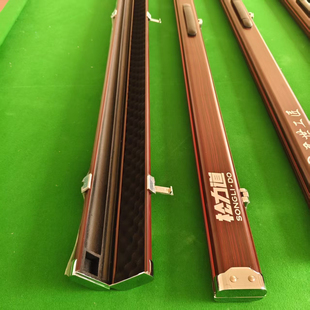 高档双槽铝合金台球杆盒一体通杆双槽斯诺克球杆盒黑8桌球杆盒