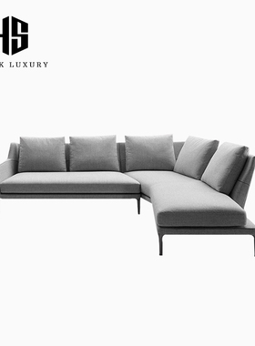 HEISHE E′douard异形弧形沙发客厅大平层设计感意式极简布艺沙发