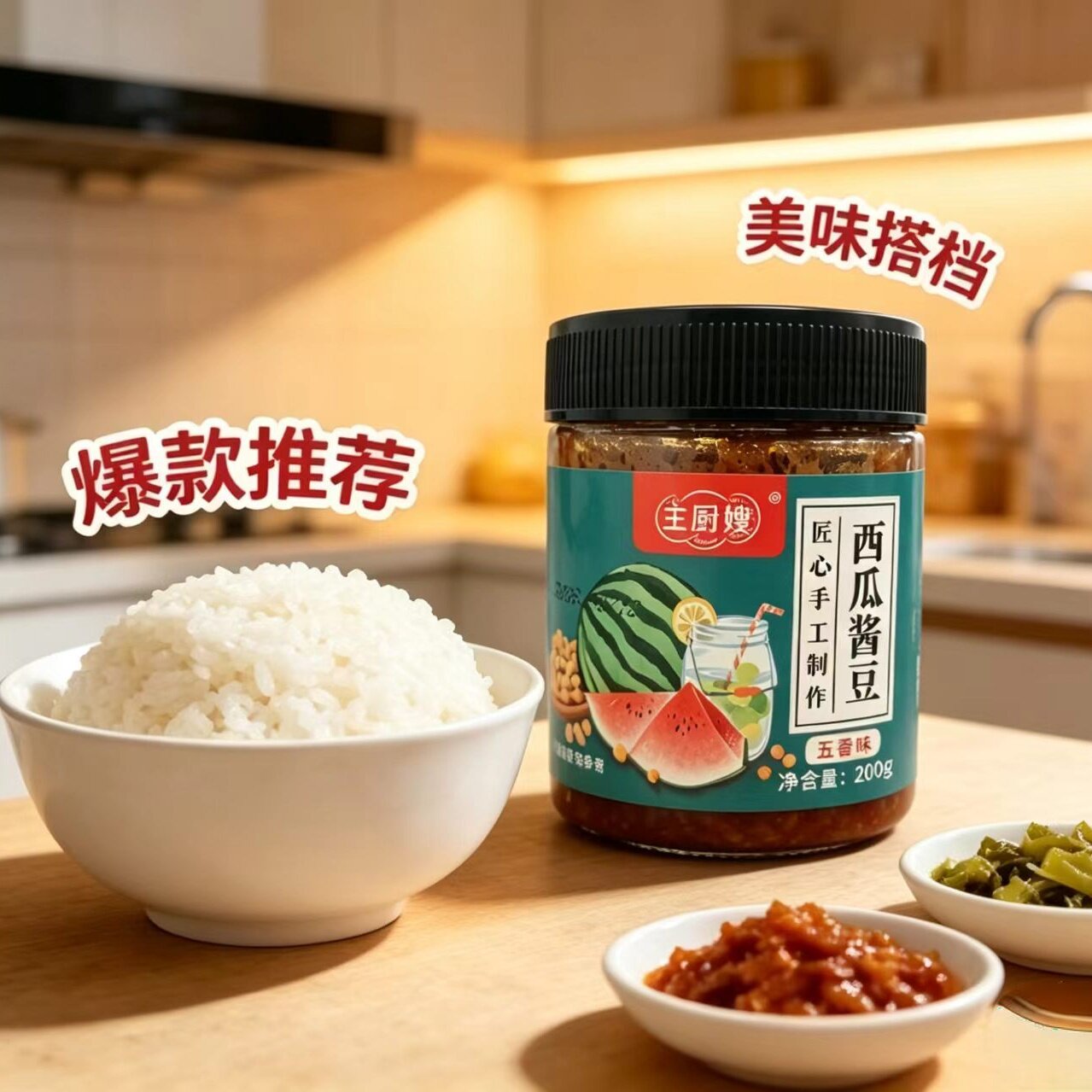 西瓜酱豆老式夹馍酱豆河南特产正宗西瓜酱手工豆瓣酱黄豆酱手工