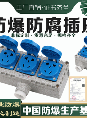 防爆插座220V五孔明装暗装通用10A/16A多孔86型工业防水消防开关E