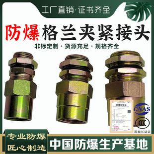 金属防爆接管式格兰头DN20 碳钢隔爆内外螺纹密封接头DN15管接头