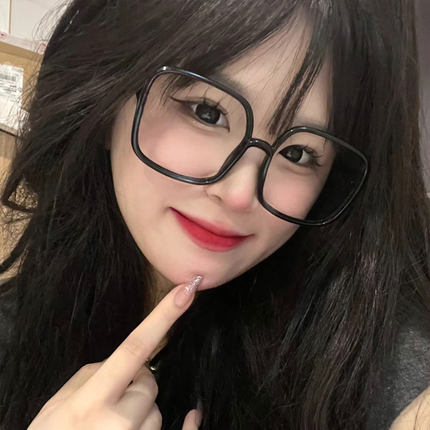 素颜神器大圆脸显瘦黑框眼镜女近视可配度数韩系无镜片大框眼睛架