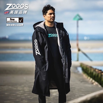 英国ZOGGS  中长款专业游泳冬训大衣男女过膝大衣防寒保暖