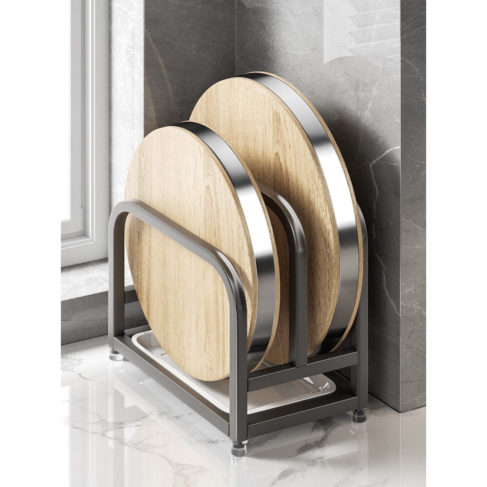 日本进口枪灰厨房砧板置物架刀架锅盖刀具勺一体收纳架台面筷子菜