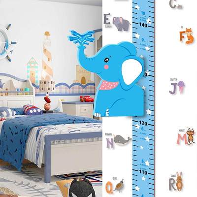 儿童身高墙贴3d立体家用卡通宝宝房量身高贴纸测量仪尺磁吸可移除