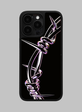 MOMO CASE原创设计17pro朋克金属质感手机壳适用16promax全包14plus13/12防摔小众保护壳软边防摔暗黑风