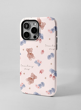 MOMO CASE趣味小熊iphone15promax14蝴蝶结可爱ins小众新款13全包mini防摔xr高级感128plus11手机壳女