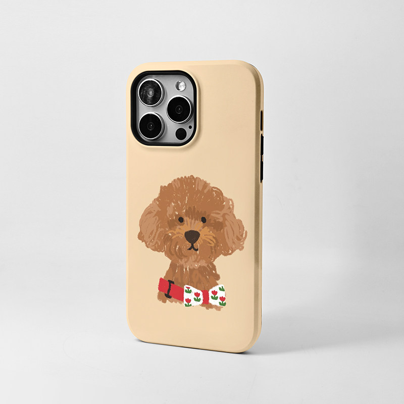 MOMO CASE原创设计可爱小狗手机壳16promax全包iphone15pro14plus防摔简约插画艺术 泰迪毛绒