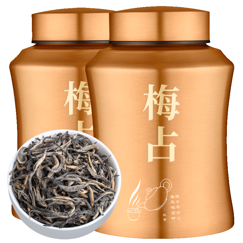 金骏眉红茶梅占茶芽春茶特级浓香型茶叶花果香散装罐装礼盒装500g