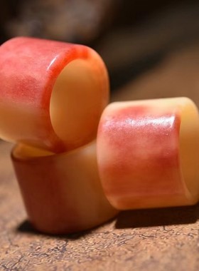 骆驼骨情侣老料满血扳指天然戒指