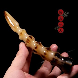 牛角刀柄料牦牛角手把件羊角形状刀把家居摆件手柄茶壶把工料田园