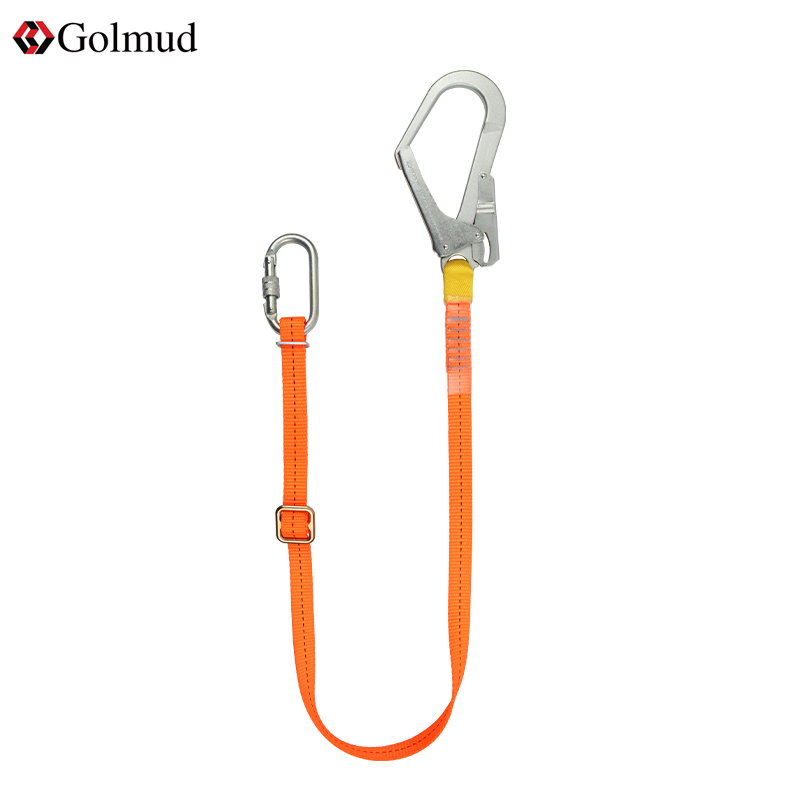 可调节扁带绳加厚GM3311户外耐磨高空作业安全带连接安全绳带挂钩