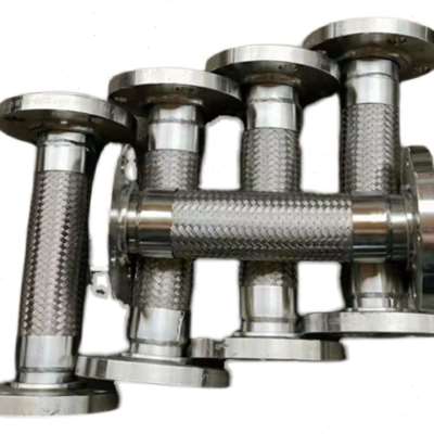 新304不锈钢波纹管蒸汽管高温高压油管编织网金属钢丝软管法兰促