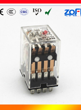 小型电磁继电器HH54P-L DC24V 12V中间继电器MY4NJ AC220V AC110V