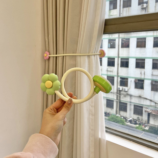 窗帘收拢神器花朵窗帘绑带固定器免打孔扣环门帘束带收纳卡扣夹