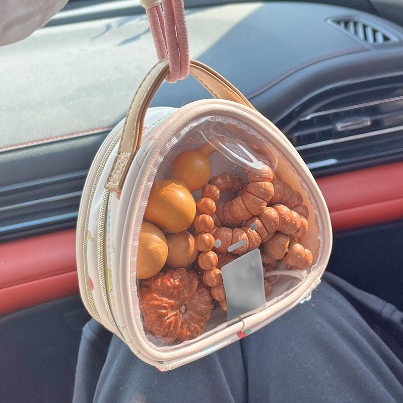 手串文玩收纳袋随身便携大容量透明葫芦核桃玛瑙手串整理首饰包