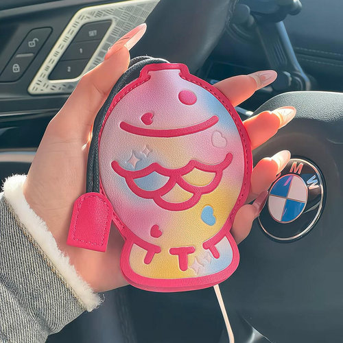 彩色锦鲤钥匙包敞口抽拉式鲷鱼烧车钥匙扣保护套大容量抽带通用