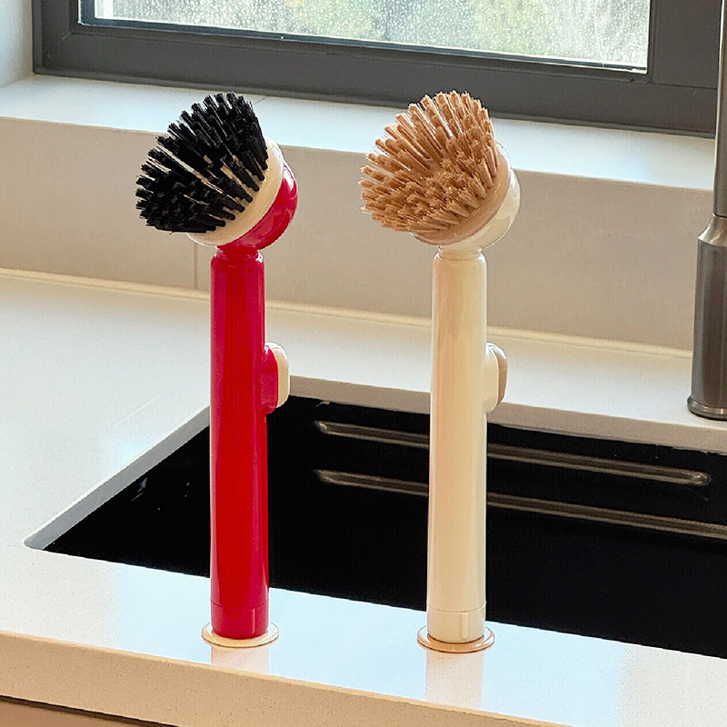 加液洗锅刷吸盘长柄家用不伤锅不沾油可立式清洁厨房专用刷锅神器