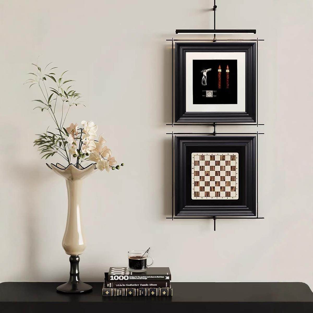 金属杆氛围灯挂画高级感酒店房间装饰画餐厅包厢玄关背景墙壁画灯,家居饰品,现代装饰画,淘宝优惠券,粉丝福利购,淘宝优惠卷