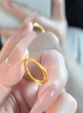 日本MUMI官方18K包金莫比乌斯环戒指女高级感时尚食指戒素圈小众