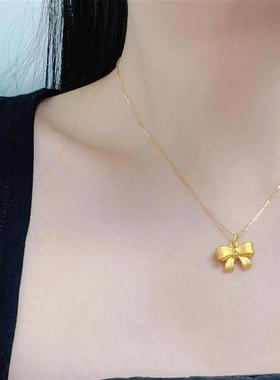 日本MUMI在逃公主蝴蝶结项炼女简约可爱爆款轻奢小众设计感锁骨炼