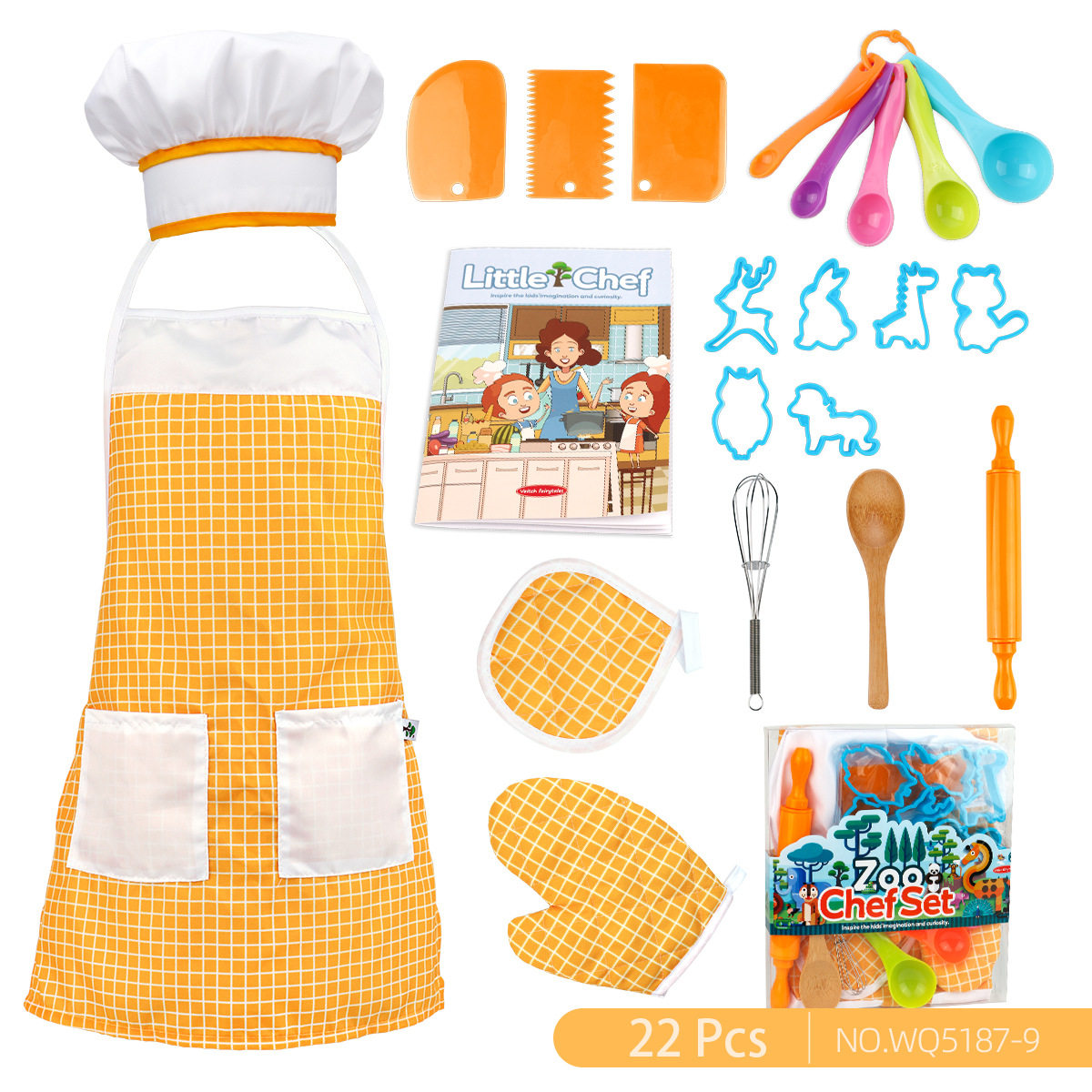儿童过家家厨房玩具女孩做饭煮饭厨具套装烘焙工具蛋糕围裙厨师帽