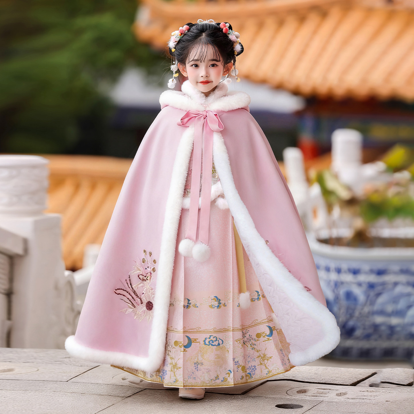 汉服女童冬装加厚国风马面裙套装拜年服新中式格格服儿童2026新款