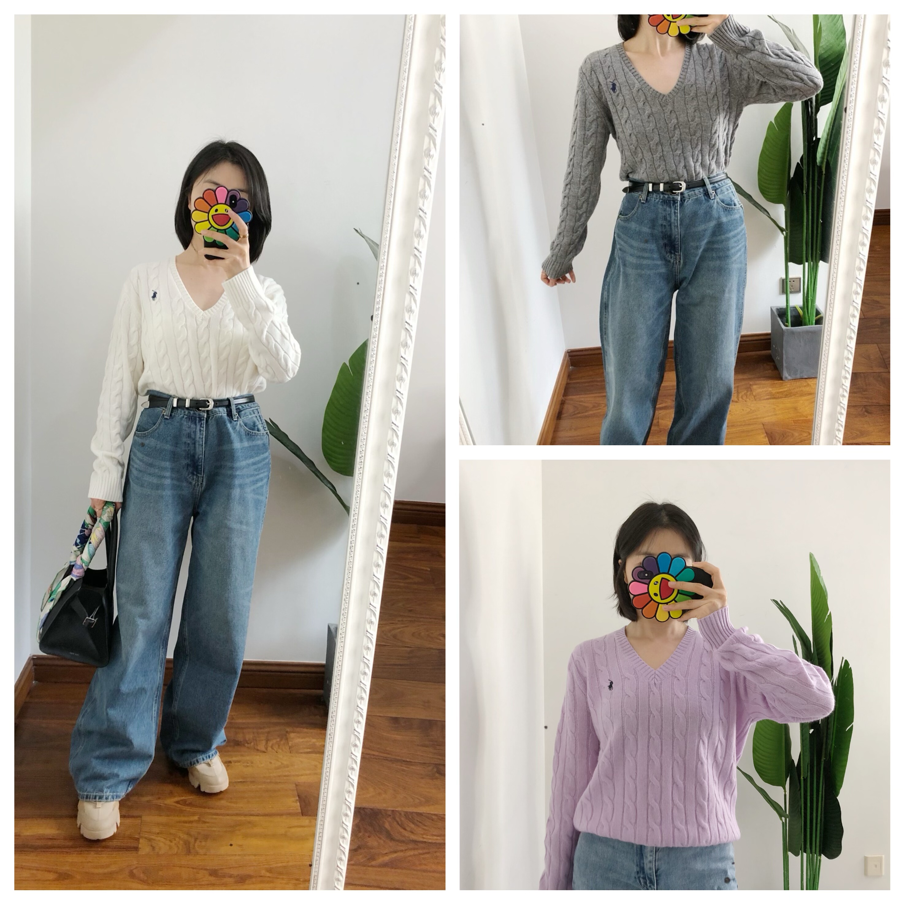 反季折扣 买手店 女100羊绒V领绞花毛衣 麻花针织套头衫保暖