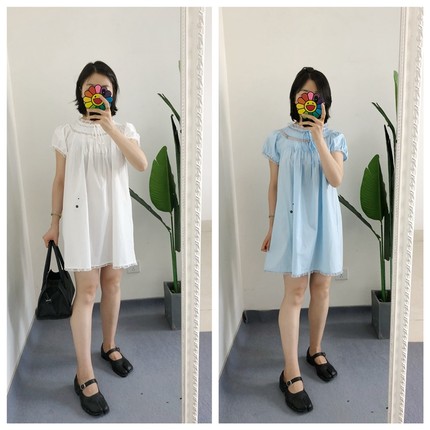 少量库存 原标 买手店doen Daphne 泡泡袖甜美蕾丝娃娃裙连衣裙