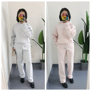 3件 福利 买手店ski云朵般触感欧阳娜娜加绒卫衣抽绳直筒卫裤保暖