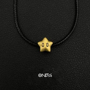 ONEPART项链男“幸运星”吊坠皮绳项链男女均可佩戴编绳